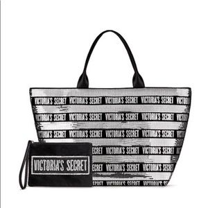 Victoria Secret Silver and Black Tote